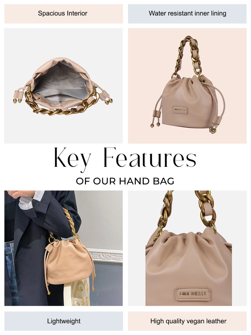 Helena Beige Handheld Potlis