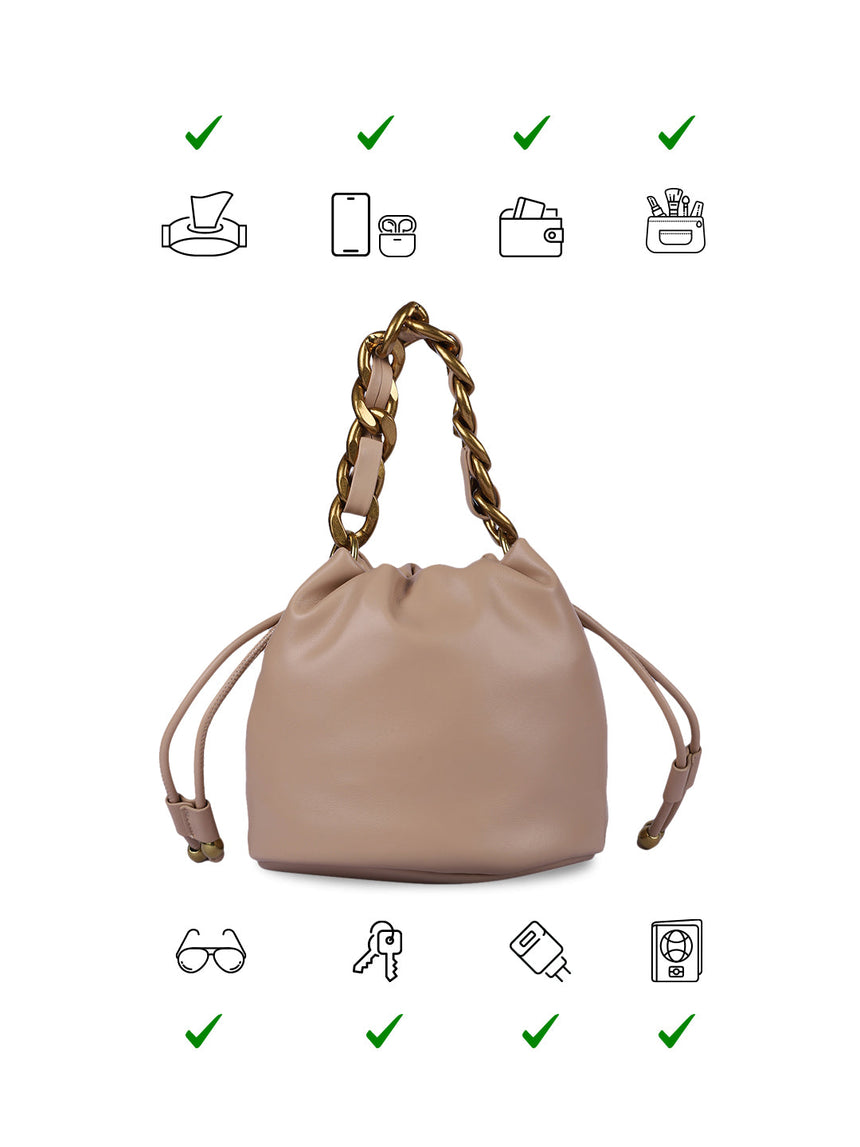 Helena Beige Handheld Potlis