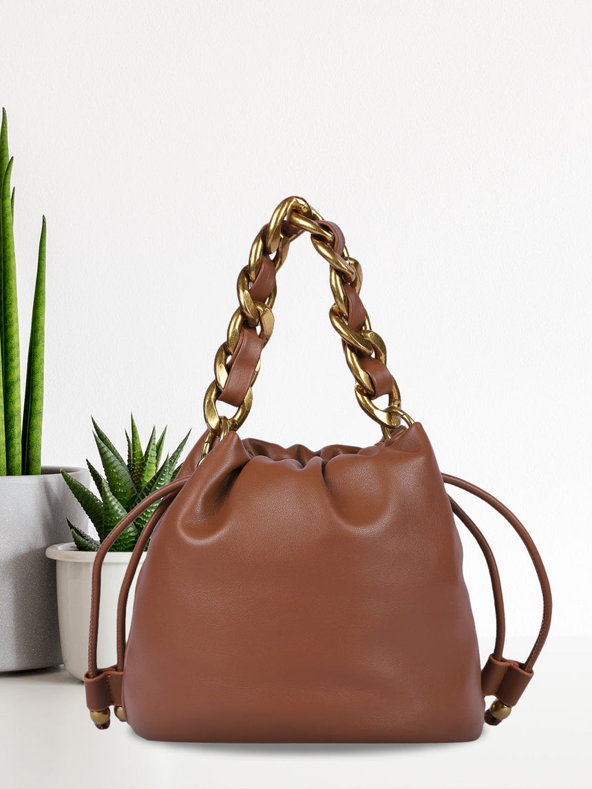 Helena Brown Handheld Potlis