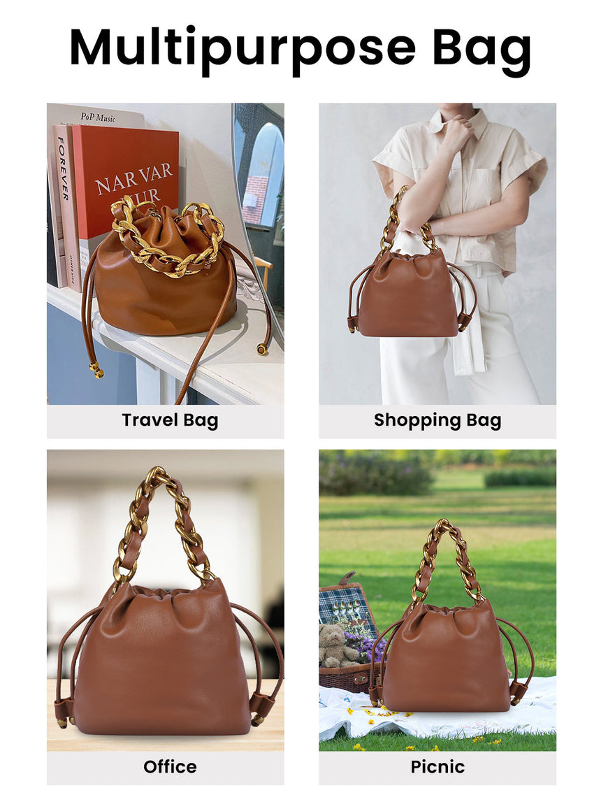 Helena Brown Handheld Potlis