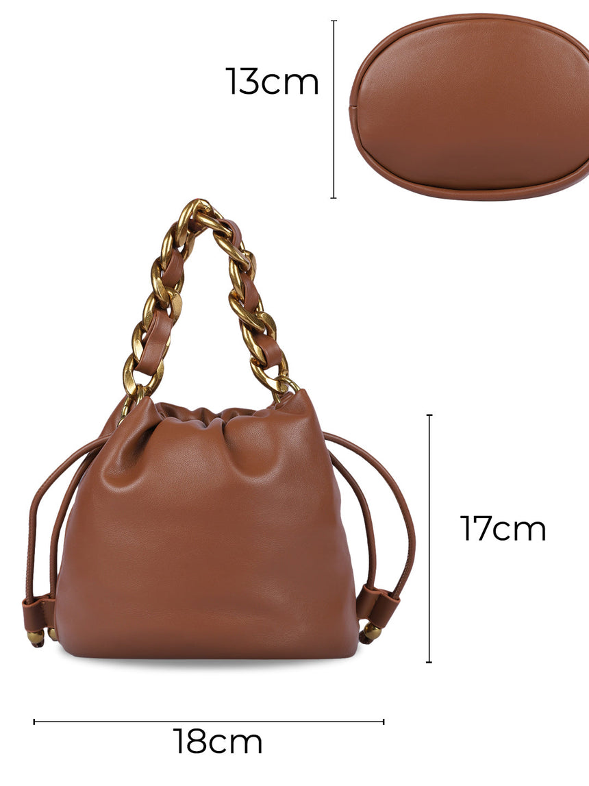 Helena Brown Handheld Potlis