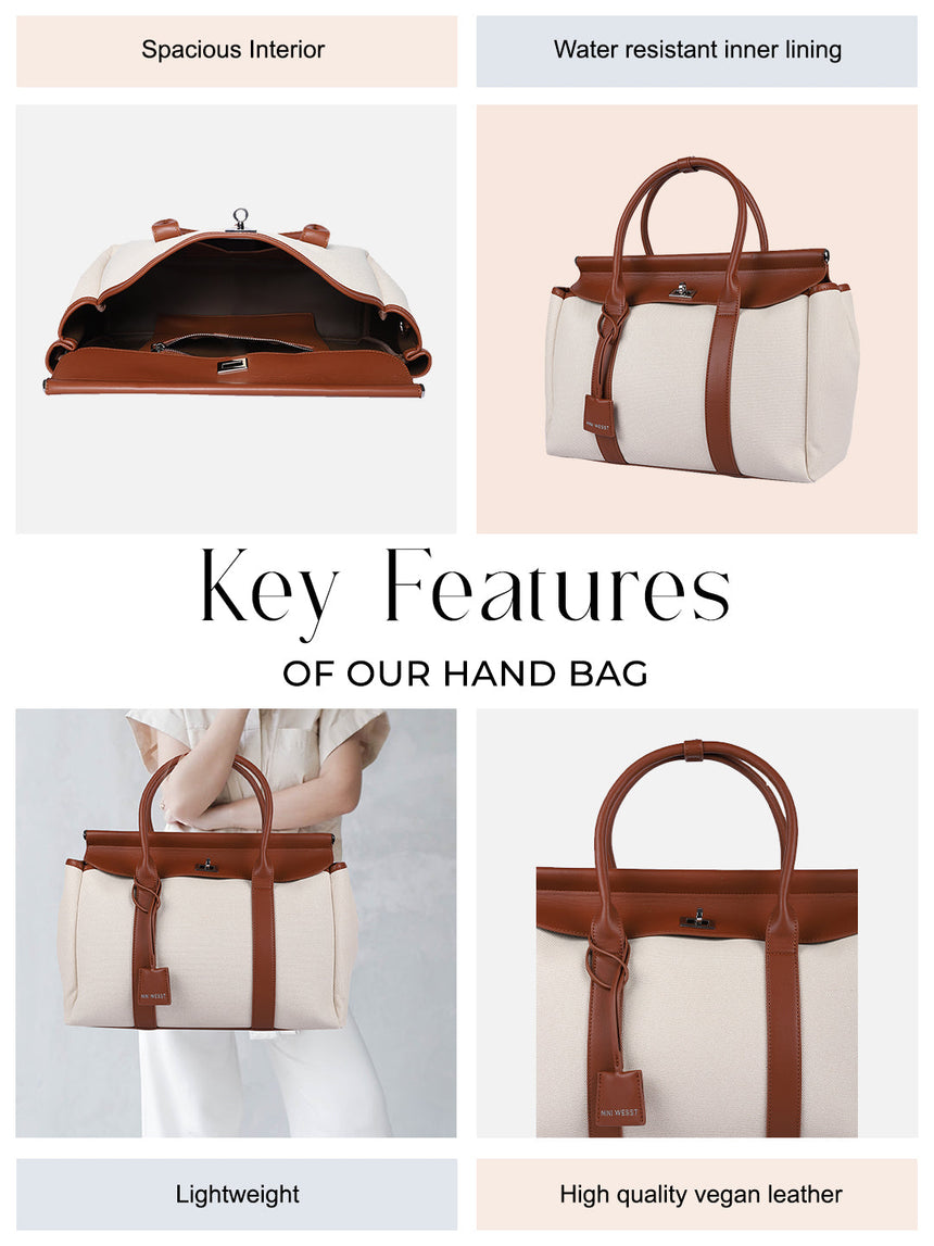 Madeline Classic Beige & Brown Tote