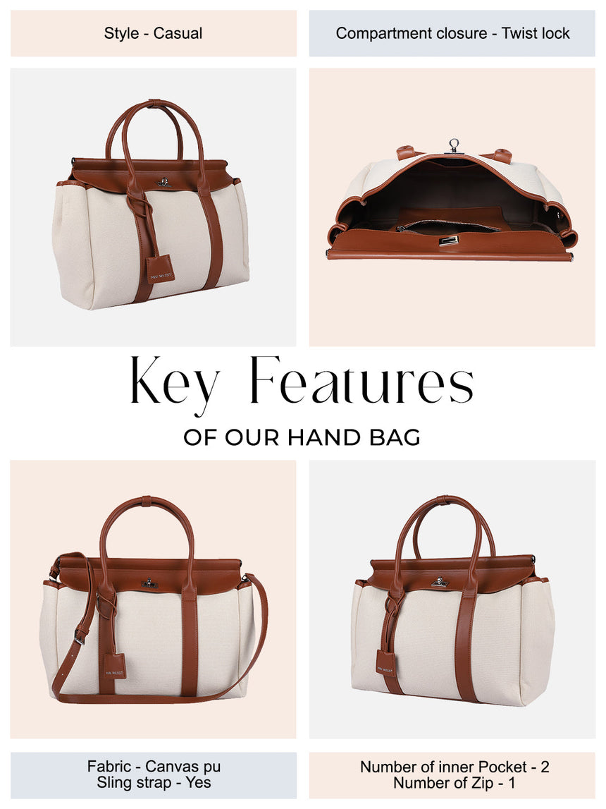 Madeline Classic Beige & Brown Tote