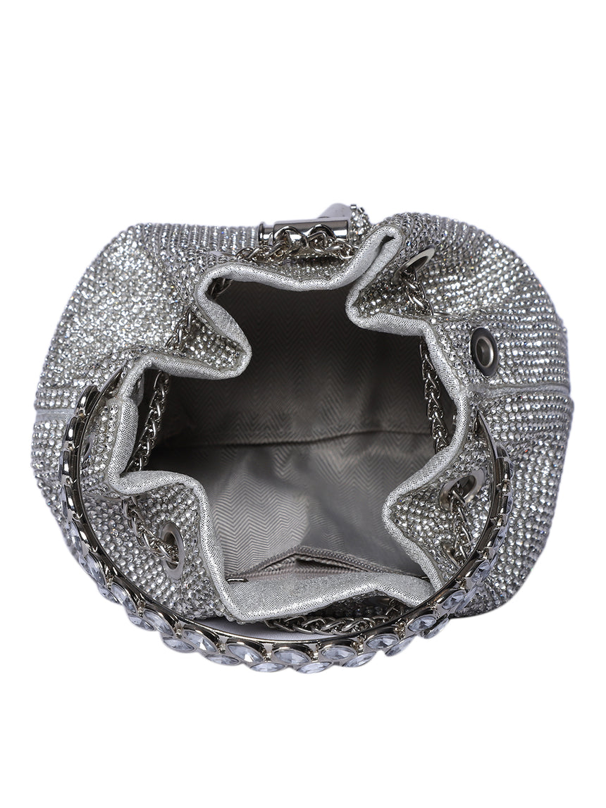 Scarlett Silver Clutch