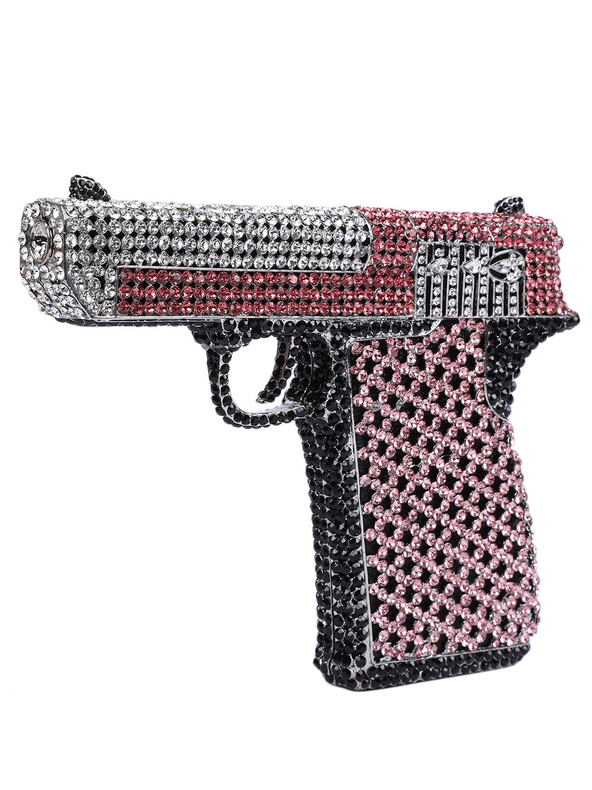Revolver Crystal Multicolour Clutch