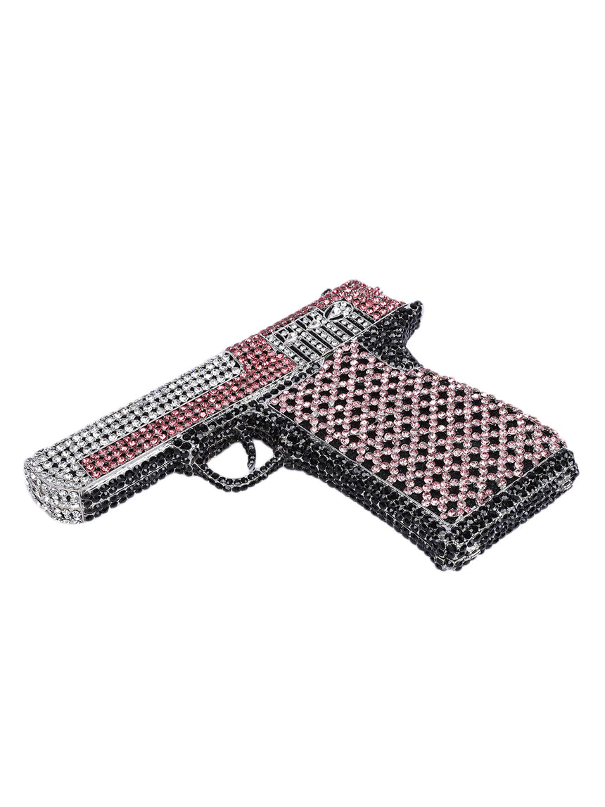 Revolver Crystal Multicolour Clutch