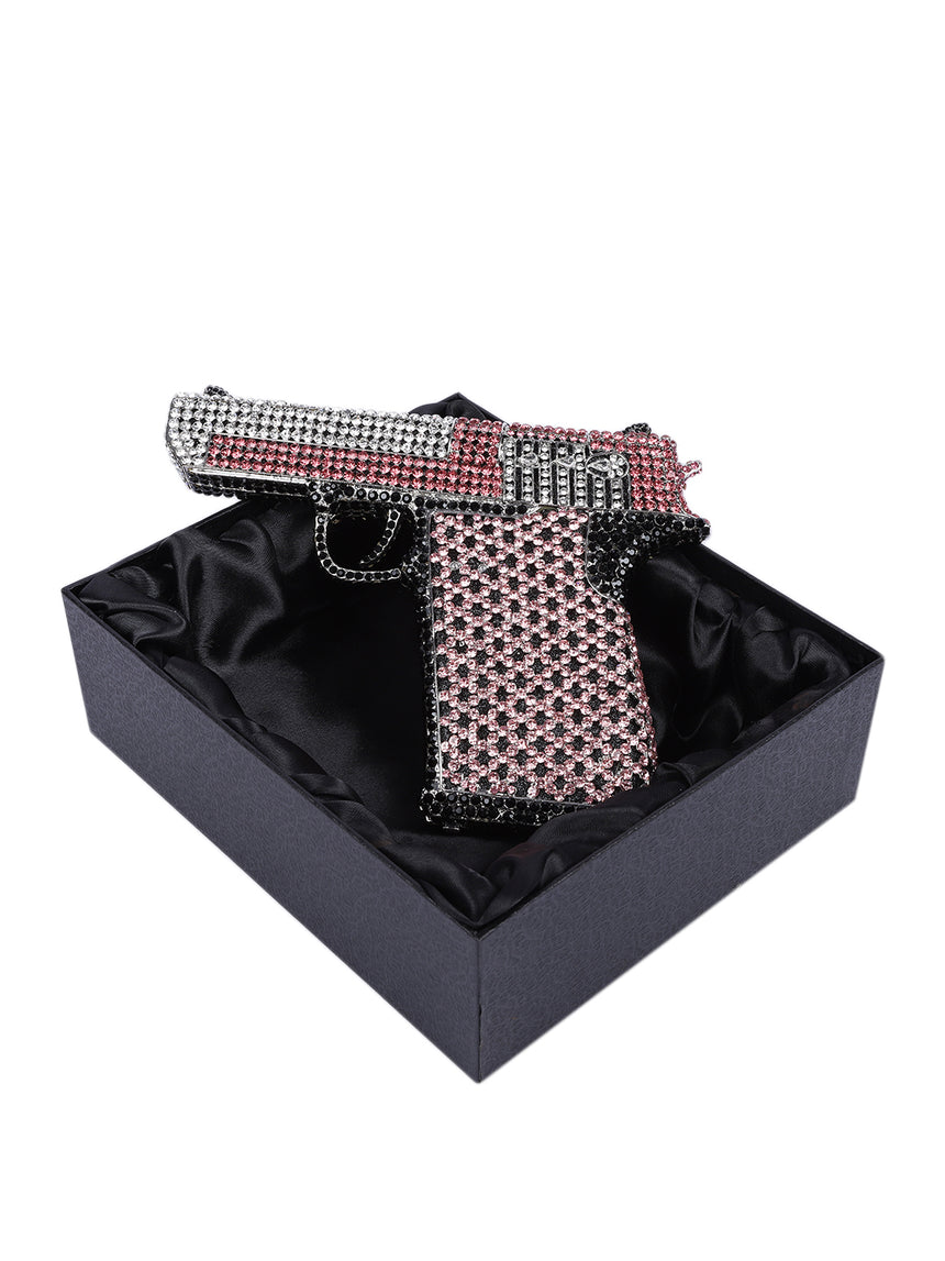 Revolver Crystal Multicolour Clutch