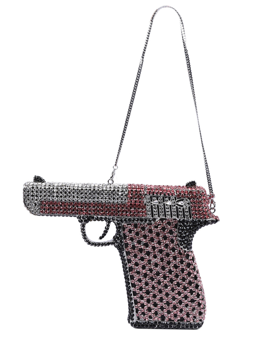 Revolver Crystal Multicolour Clutch