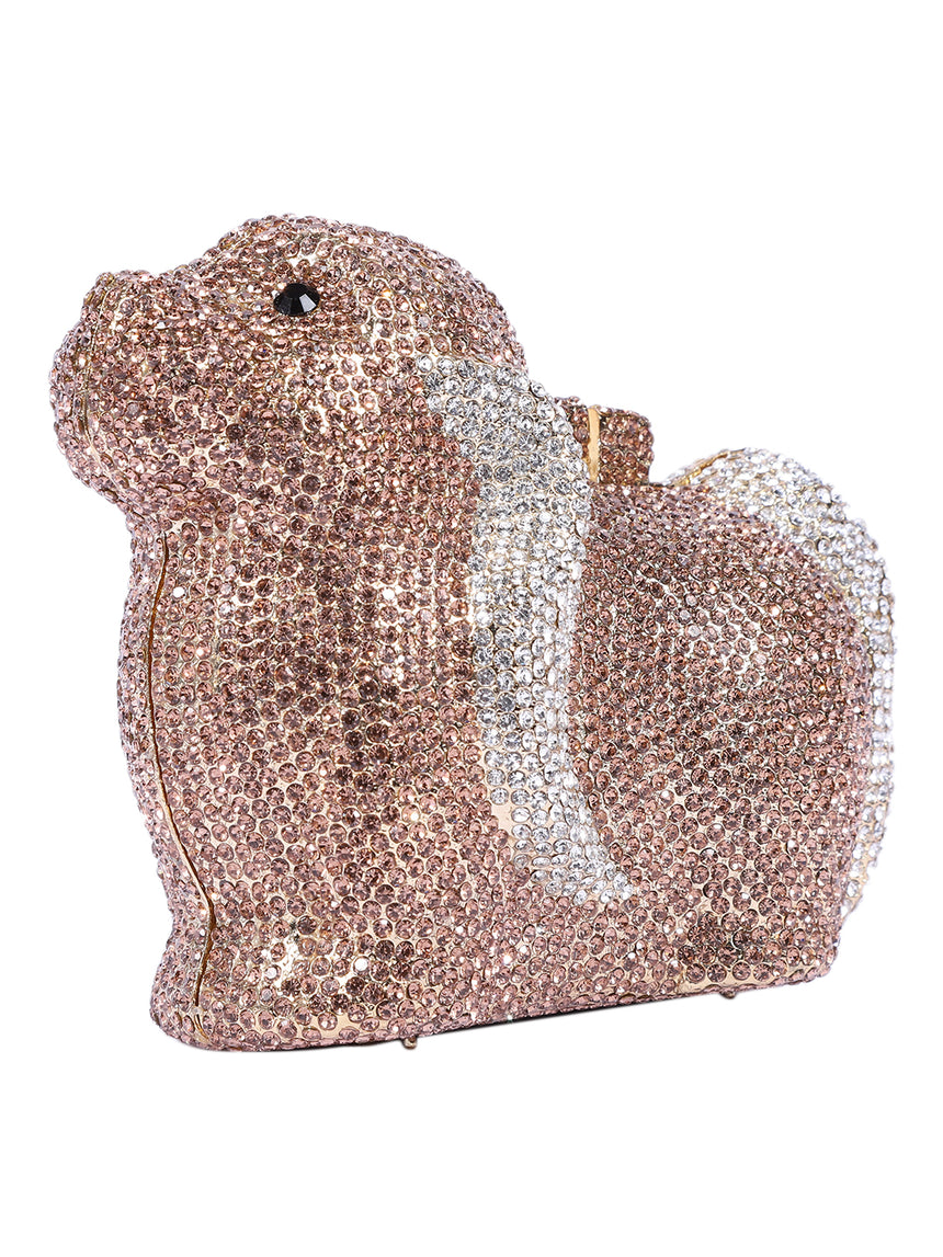 Preety Dog Rose Gold Clutch