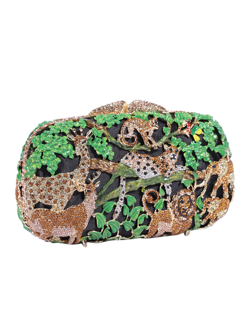 Majestic Jungle Multicolour Clutch