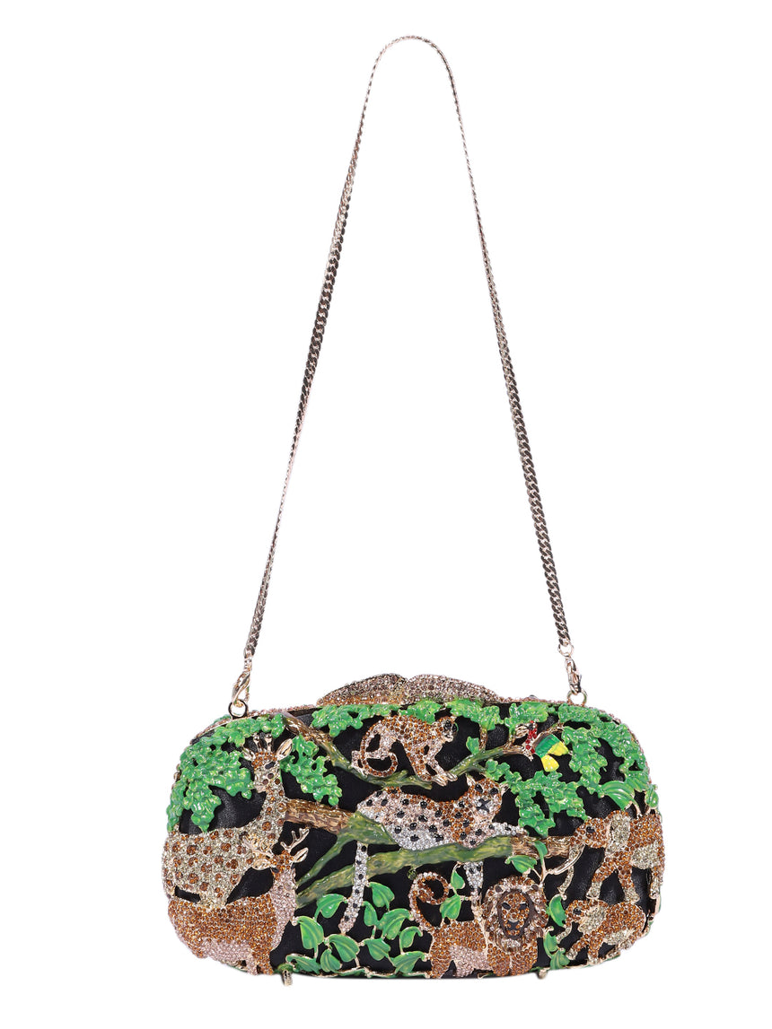 Majestic Jungle Multicolour Clutch