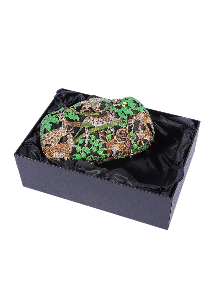 Majestic Jungle Multicolour Clutch