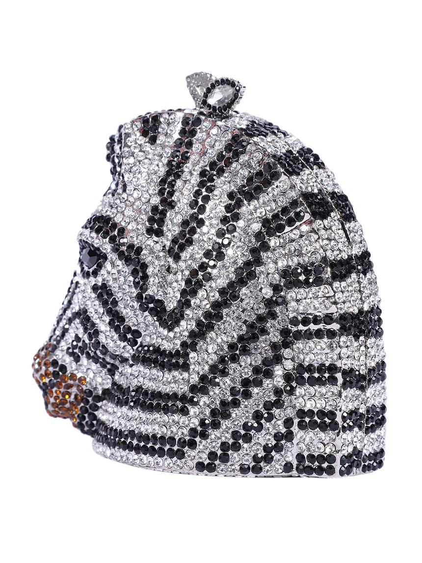 Zebra Crystal Multicolour Clutch