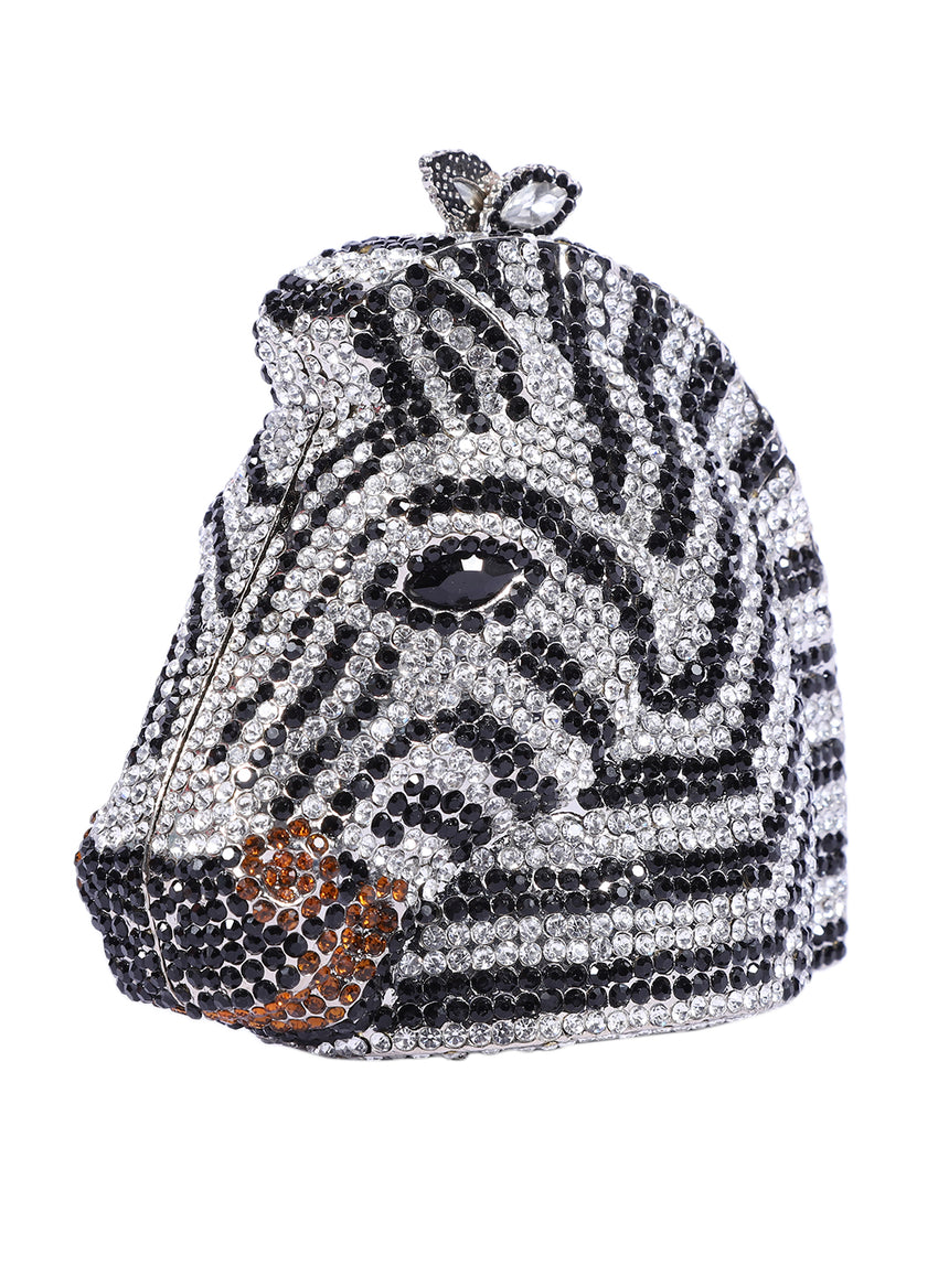 Zebra Crystal Multicolour Clutch