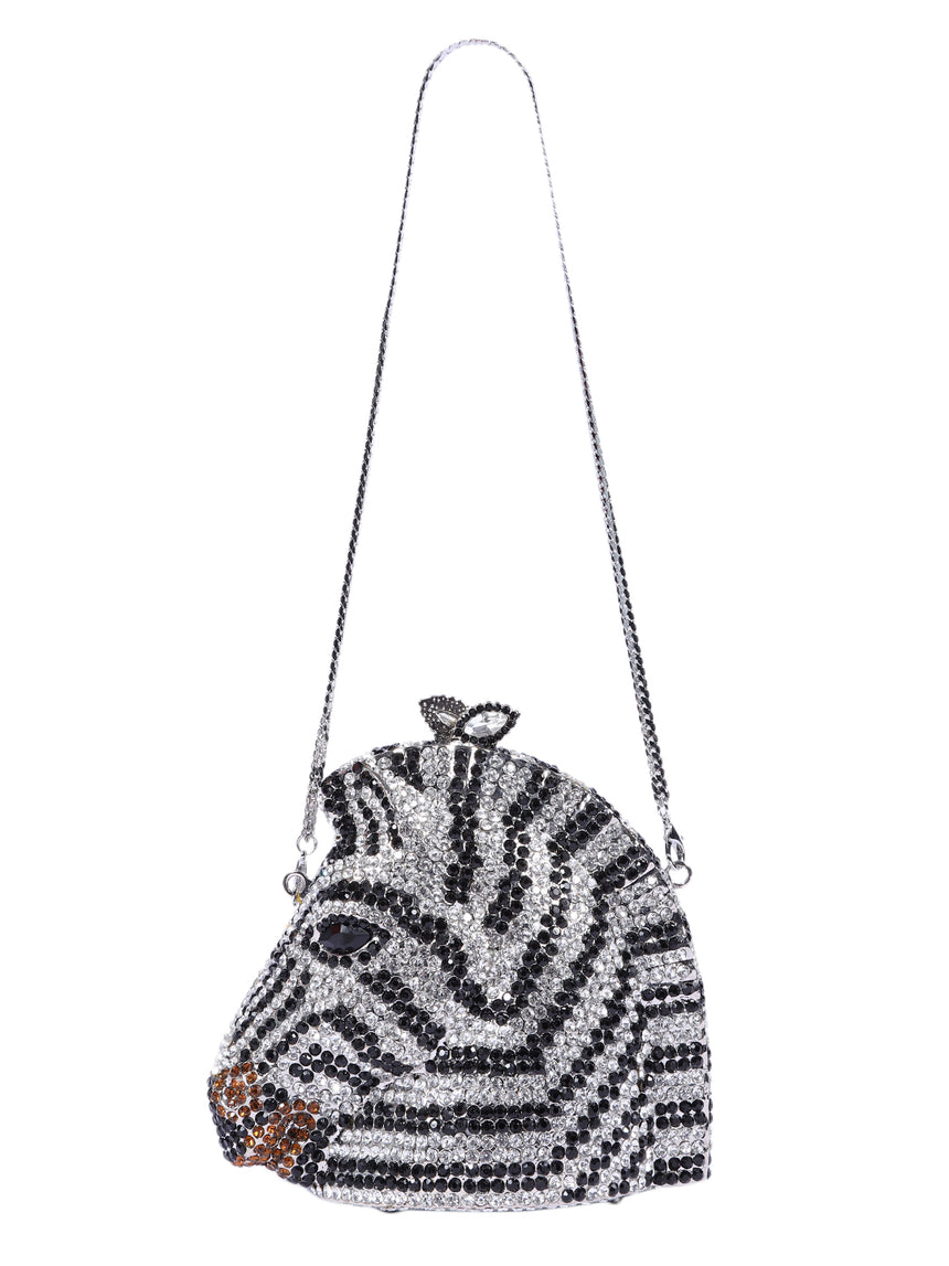 Zebra Crystal Multicolour Clutch