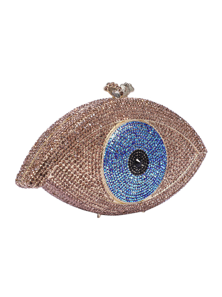 Evil Eye Golden Rose Gold Clutch