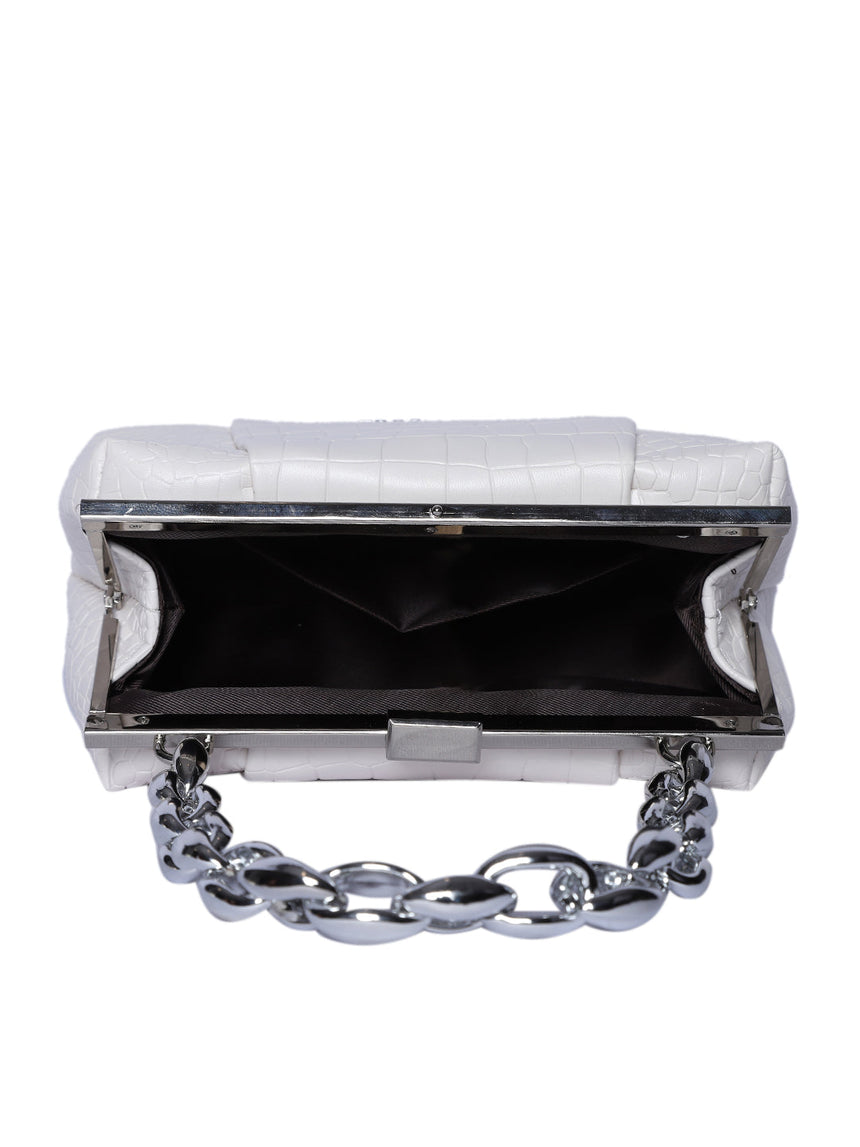 Clutch White Sling Bag