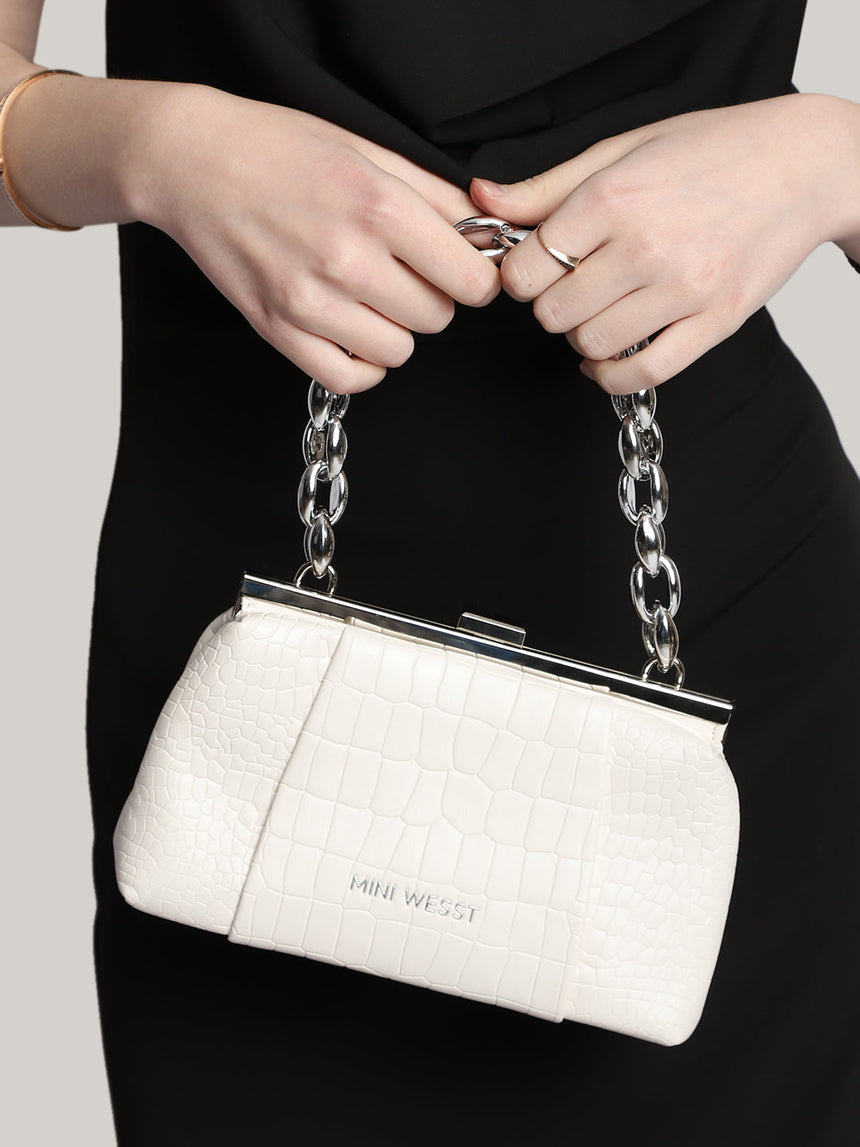 Clutch White Sling Bag