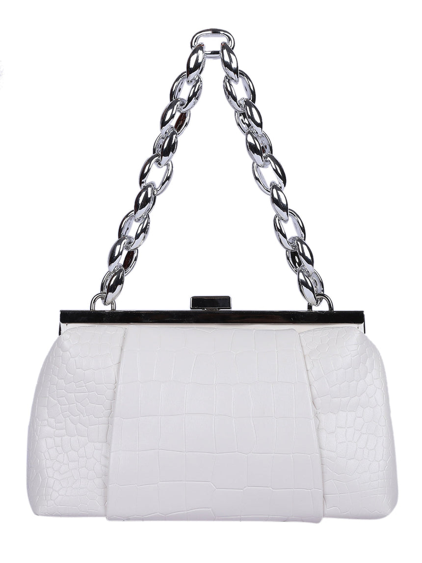 Clutch White Sling Bag