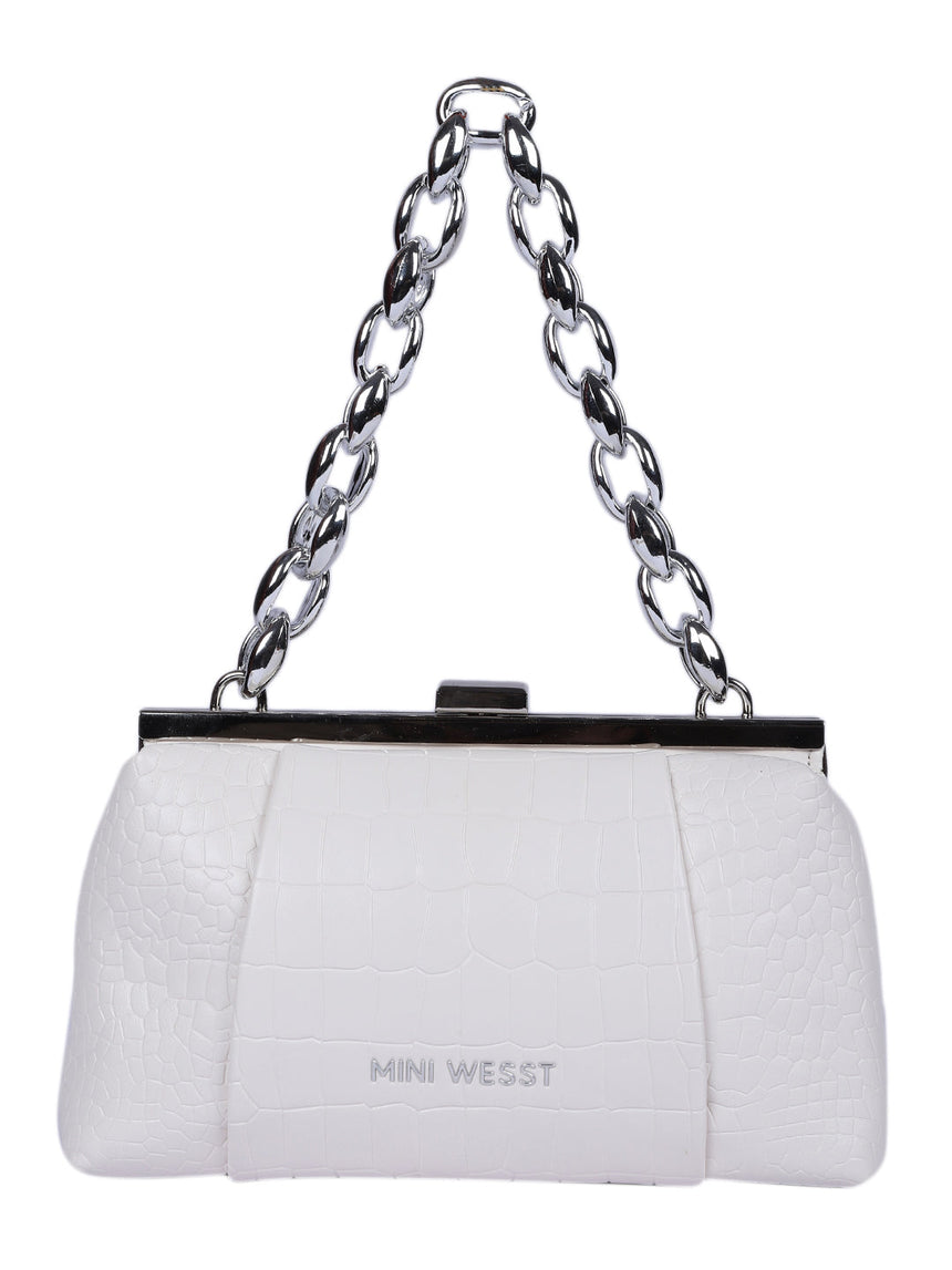 Clutch White Sling Bag
