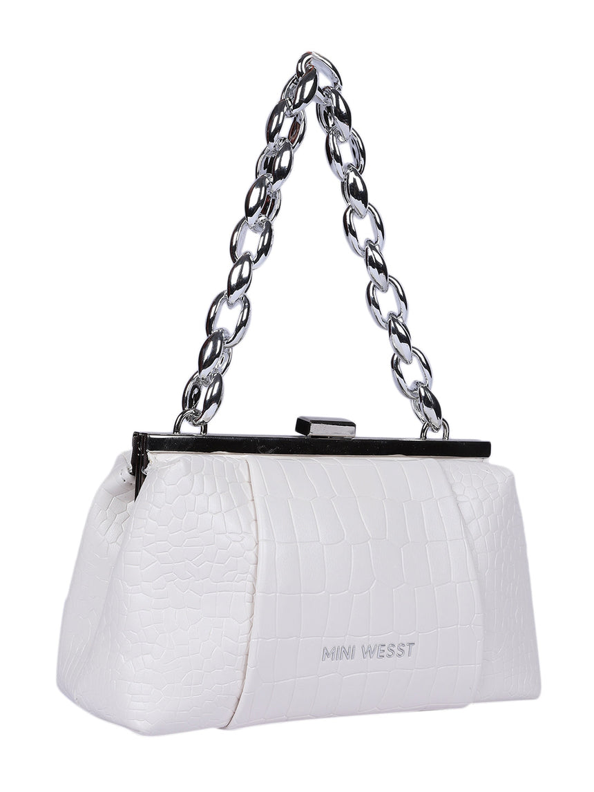 Clutch White Sling Bag