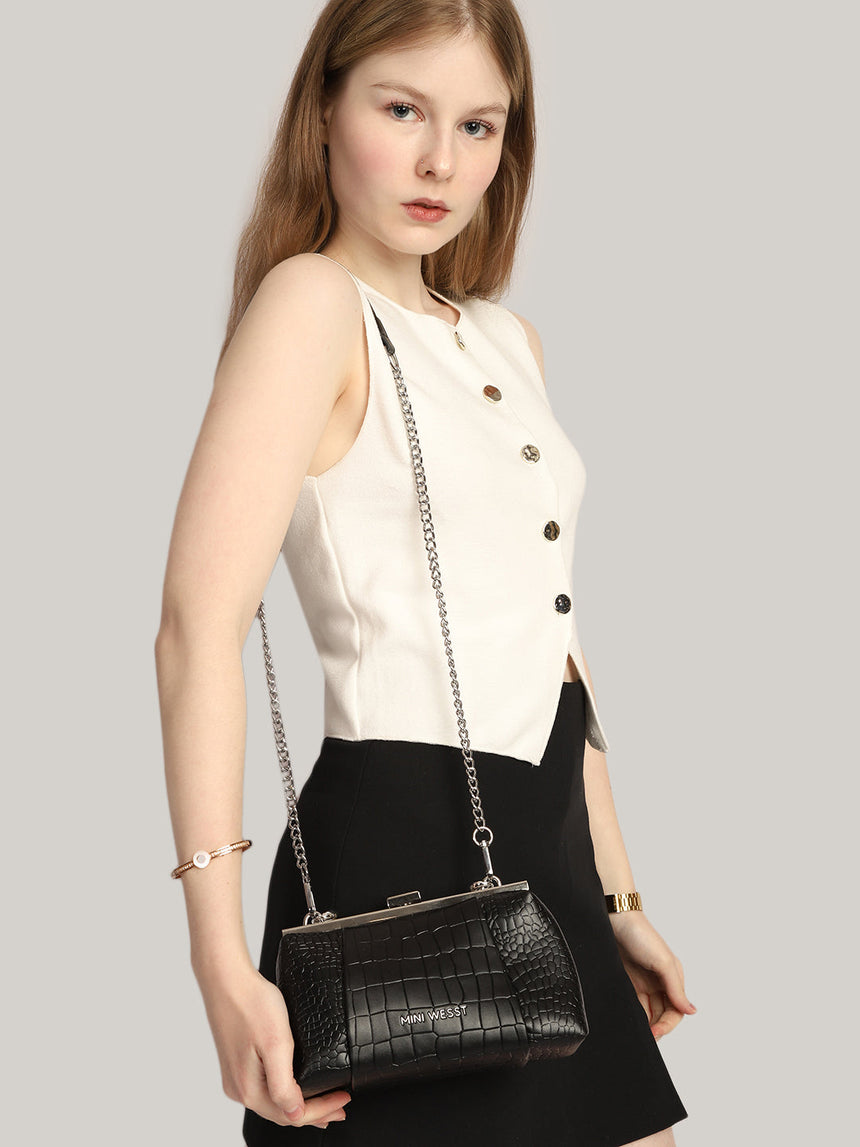 Clutch Black Sling Bag