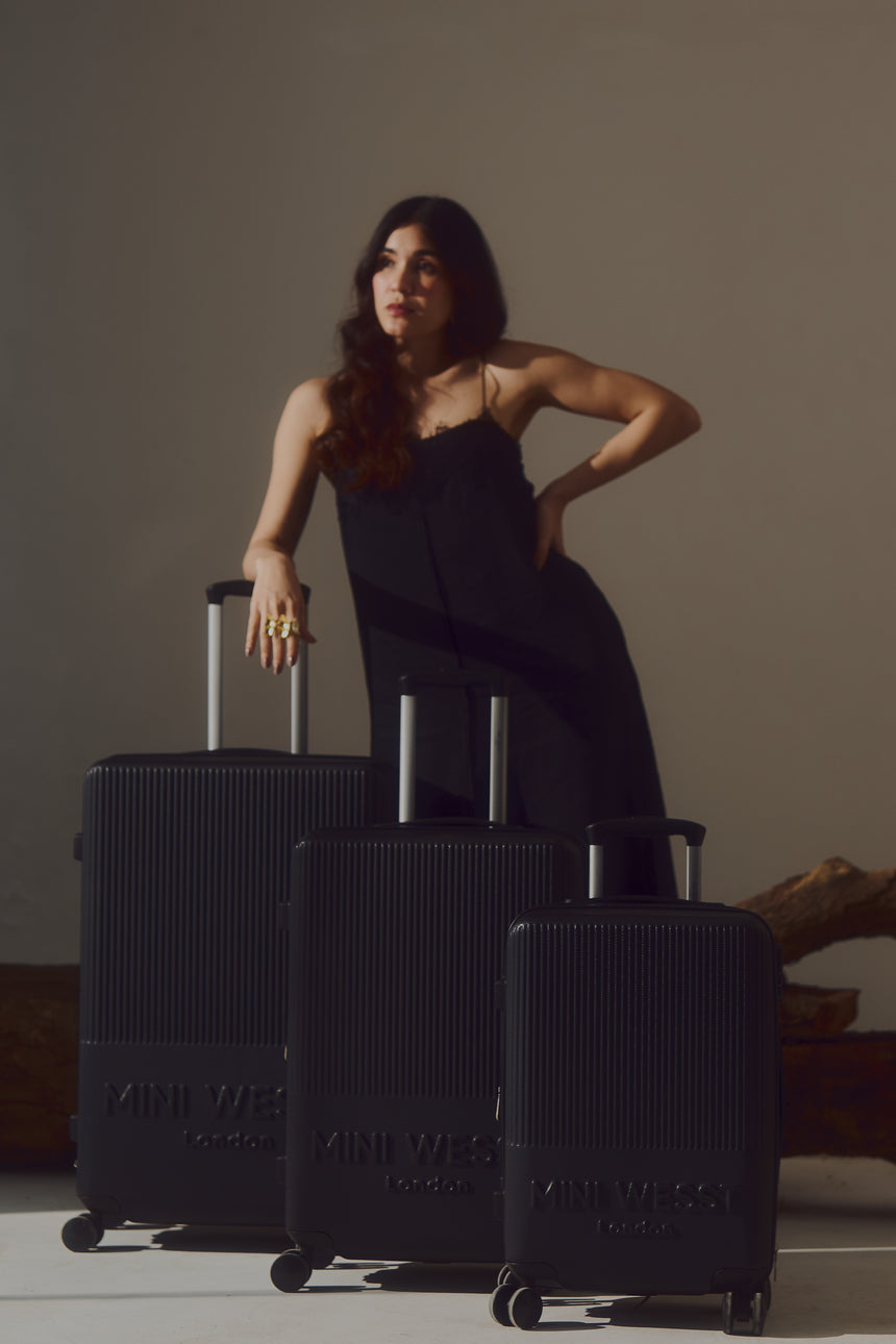 Mw London Black Set Of 3 Luggage