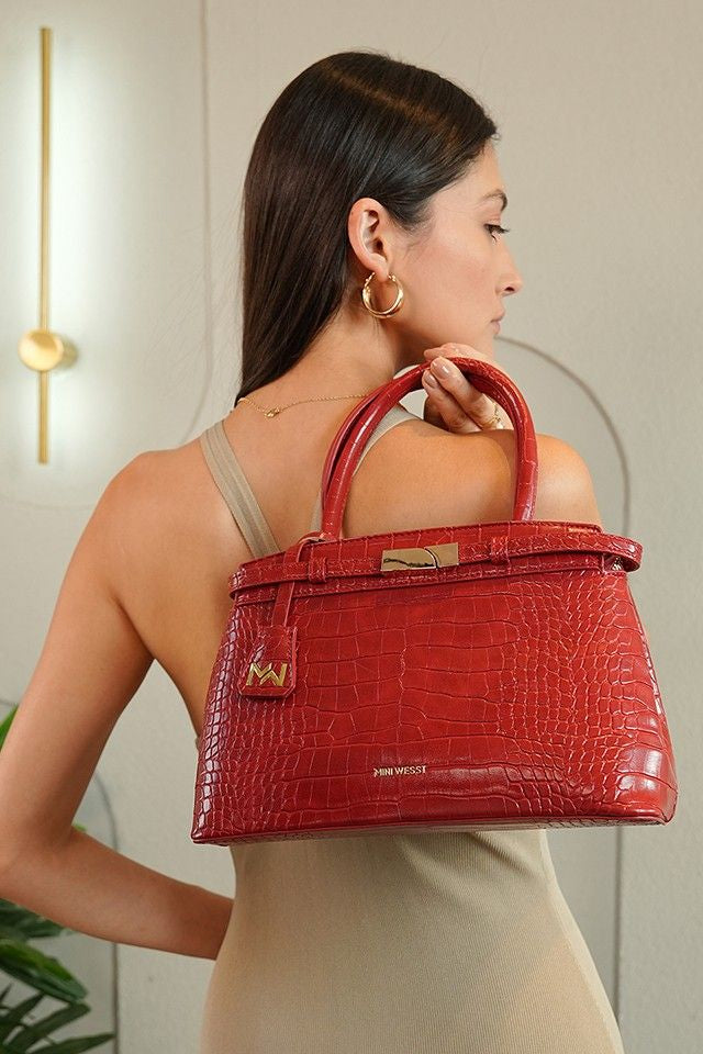 Sarah Maroon Handbag