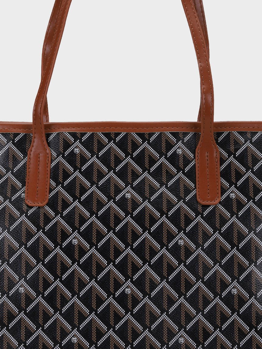 Yara Brown Tote Bag With Pouch
