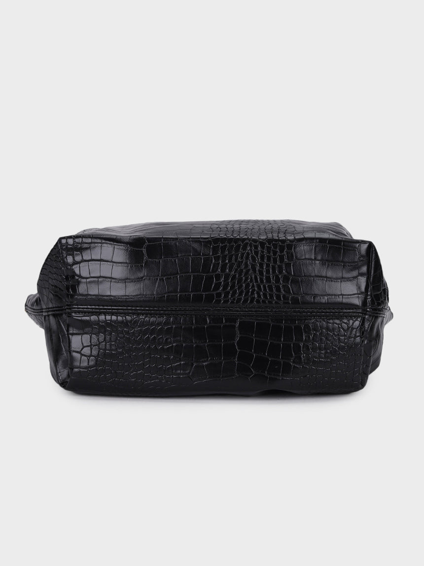 Hana Black Croco Totebag