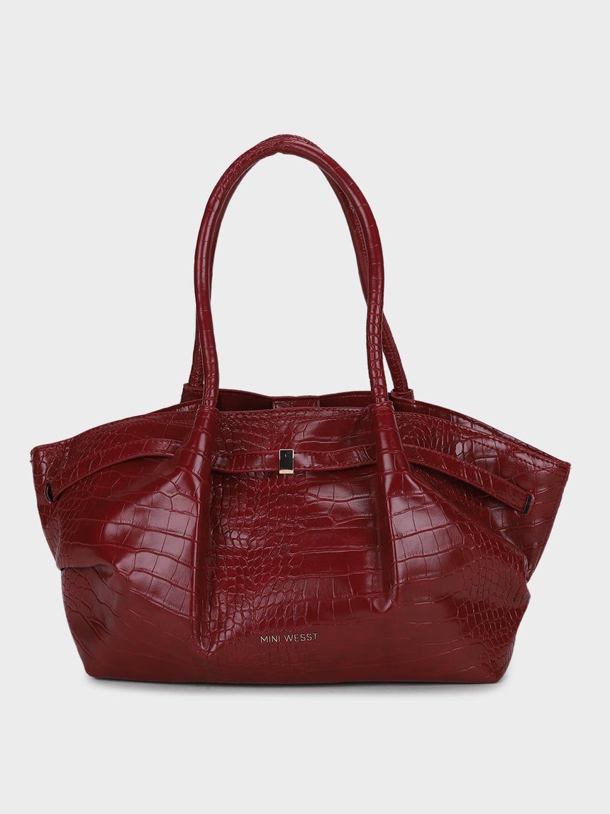 Hana Red Croco Totebag