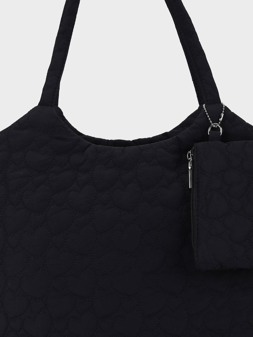 Hearts Black Dora Totebag With Pouch