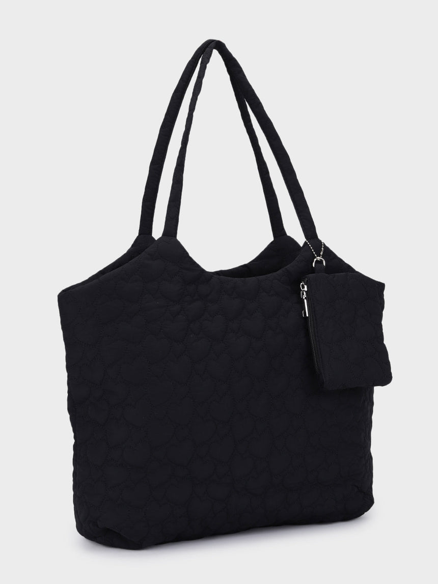 Hearts Black Dora Totebag With Pouch