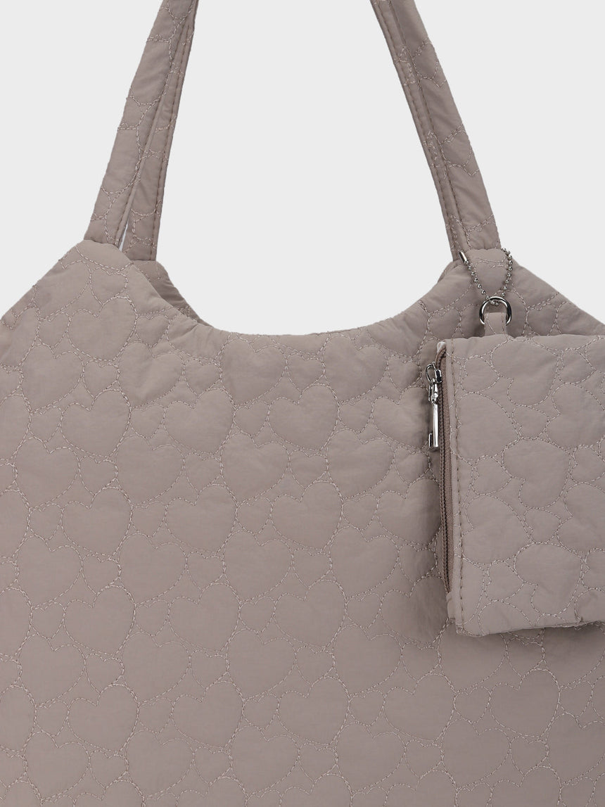 Hearts Grey Dora Totebag With Pouch