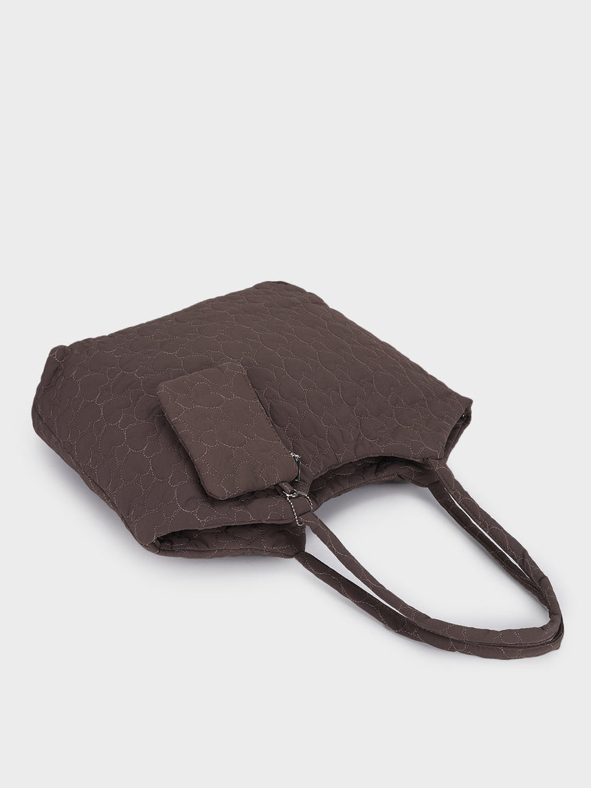 Hearts Dark Grey Dora Totebag With Pouch