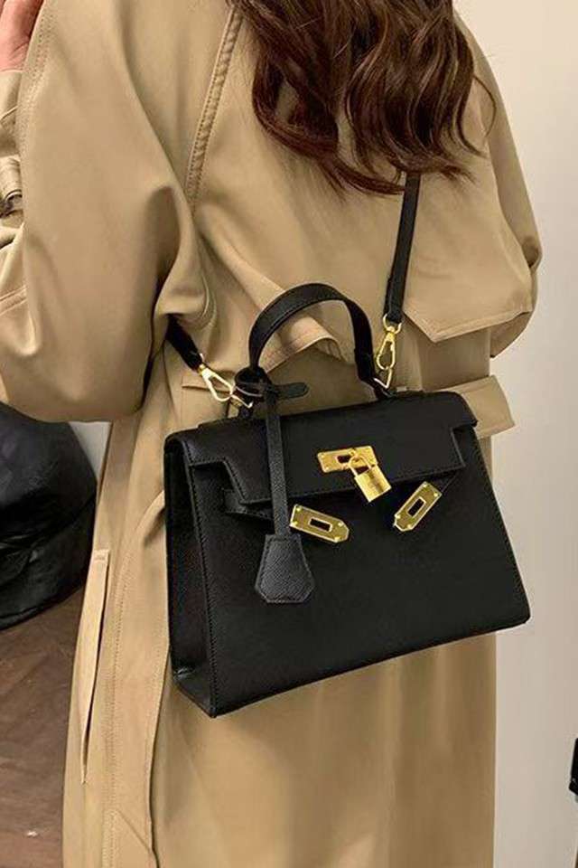 Sharon Black Birk Handbag