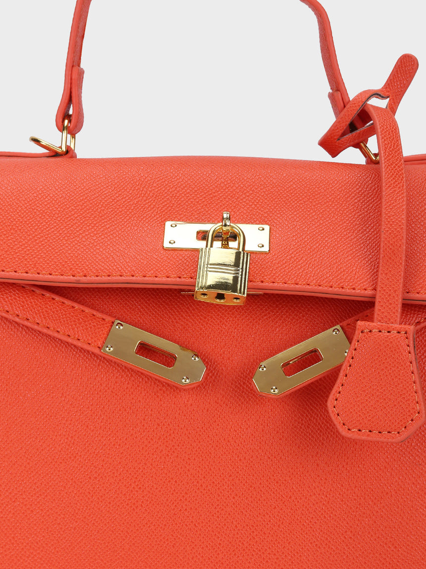 Sharon Orange Birk Handbag