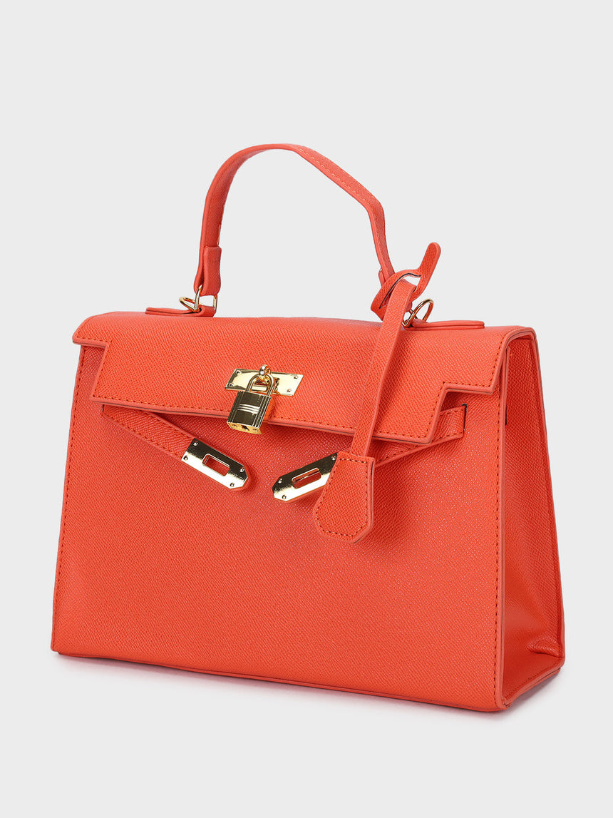 Sharon Orange Birk Handbag
