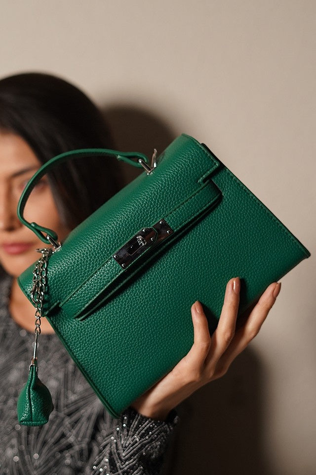 Luna Green Birk Sling Bag With Charm