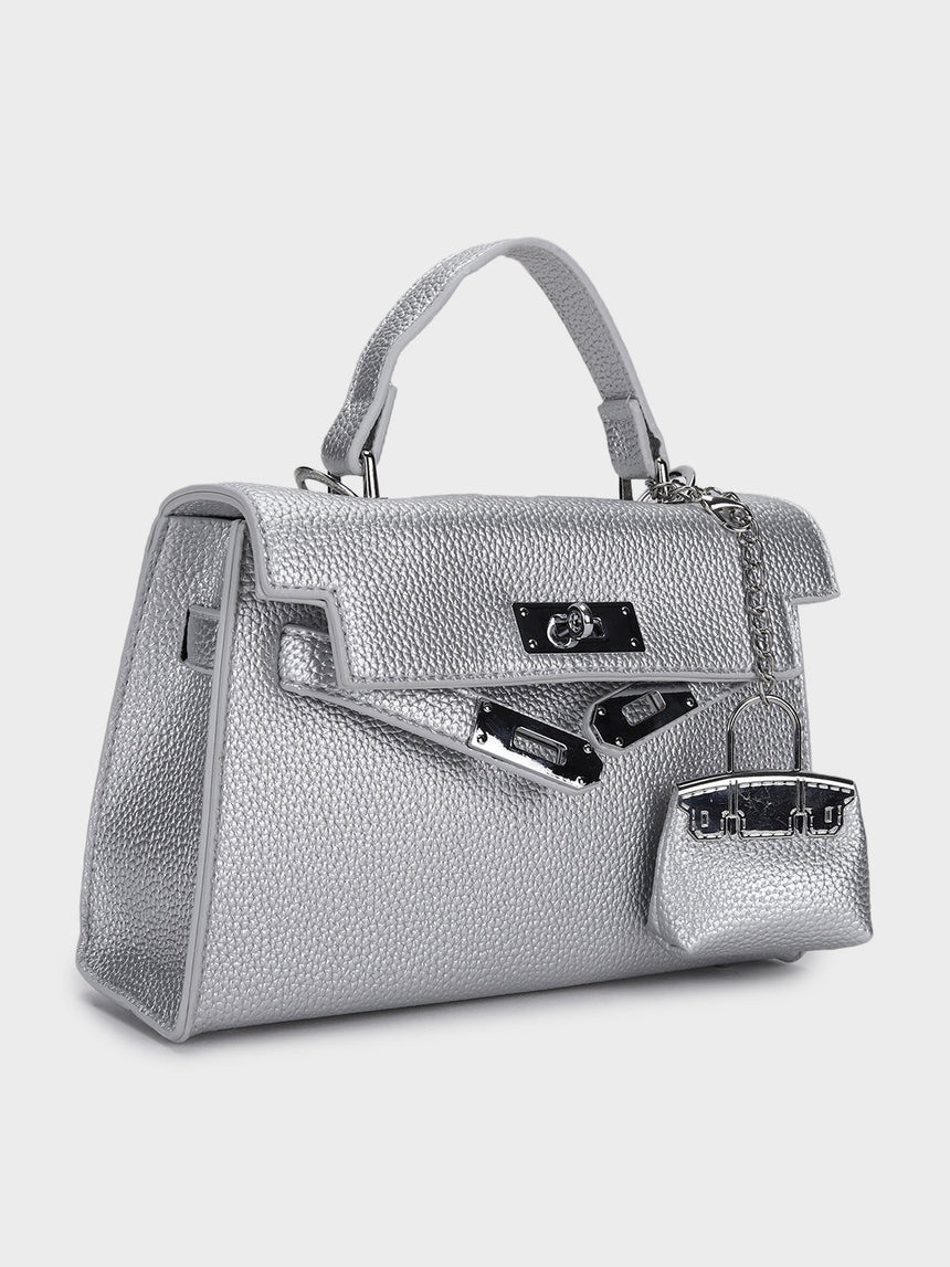 Luna Silver Birk Sling Bag With Charm