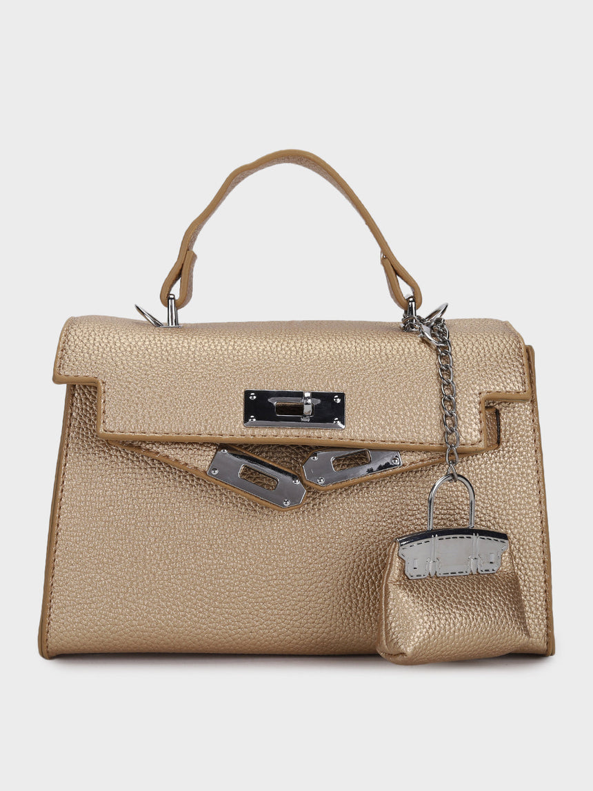 Luna Golden Birk Sling Bag With Charm