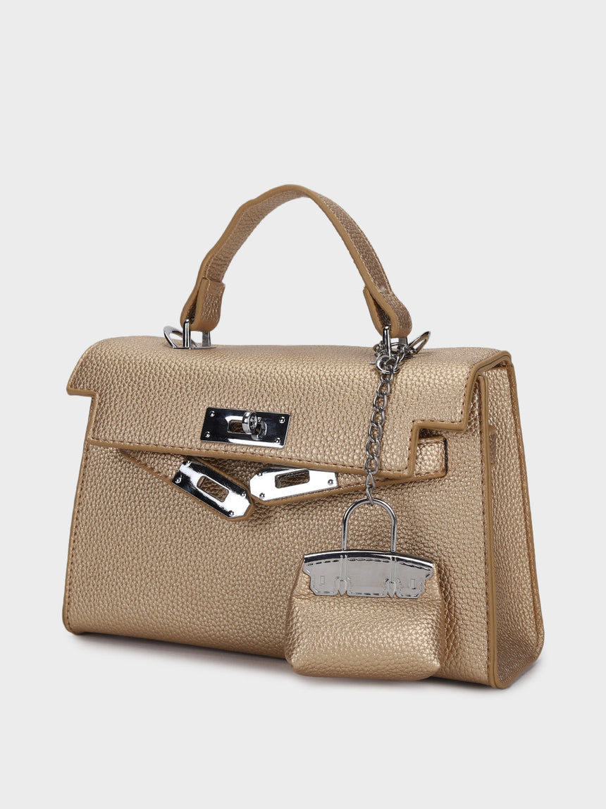 Luna Golden Birk Sling Bag With Charm