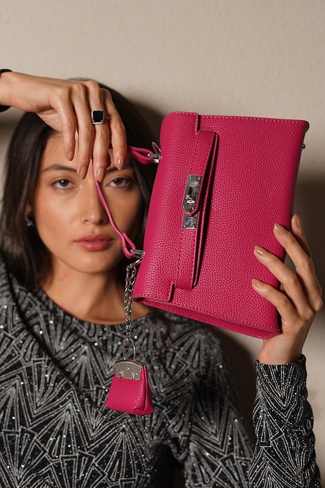 Luna Rose-Red Birk Sling Bag With Charm