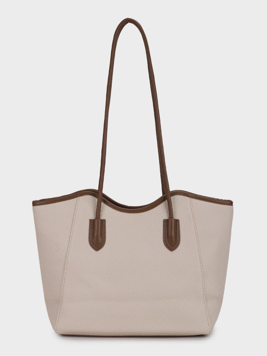 Mw Teds Off-White Tote Bag With Charm