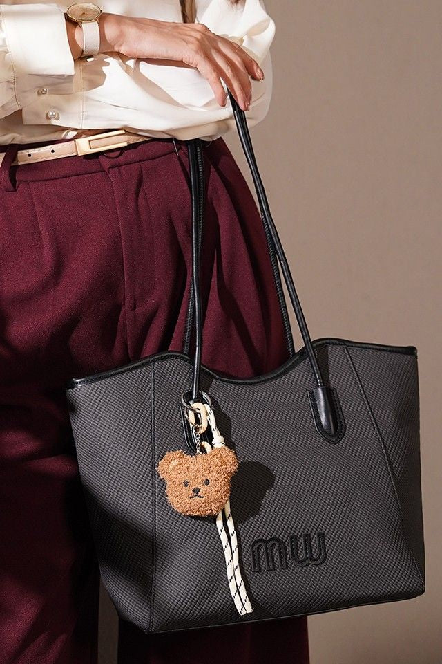 Mw Teds Black Tote Bag With Charm