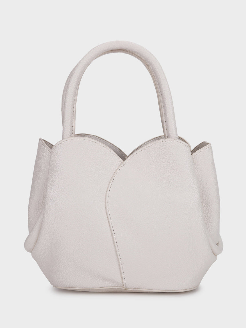 Tulip White Bucket Handbag