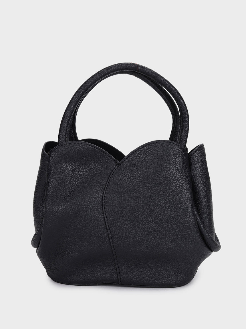 Tulip Black Bucket Handbag