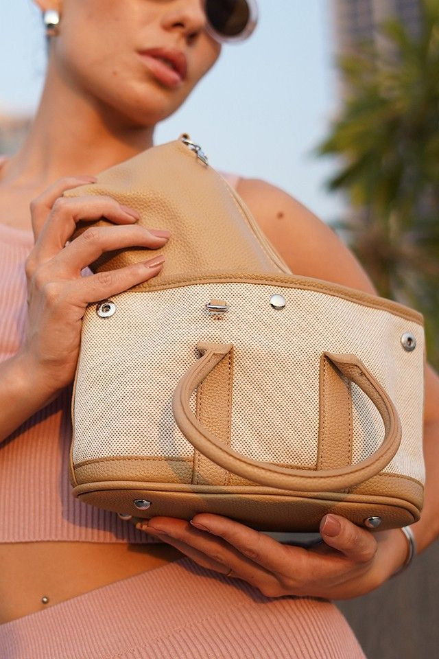 Valentina Beige Mini Handbag