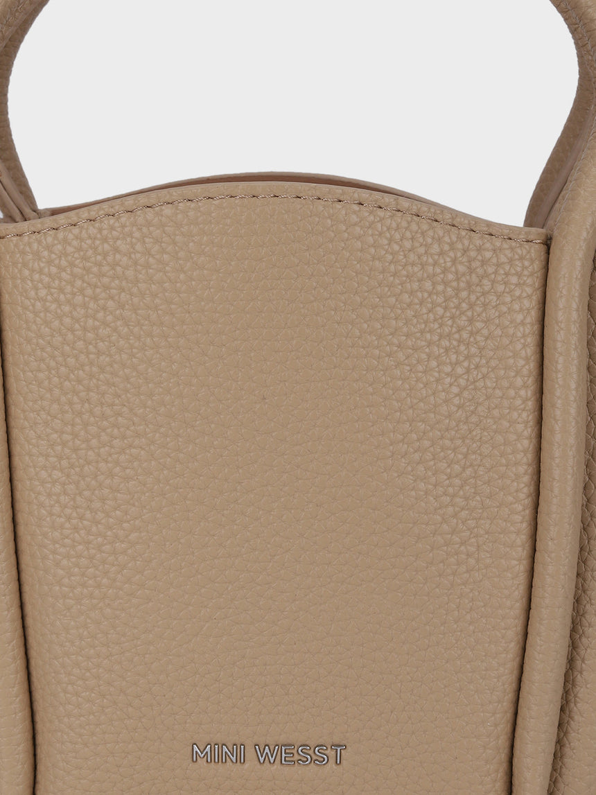 Barbara Beige Bucket Handbag