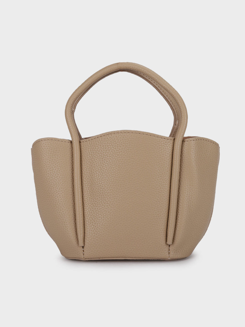 Barbara Beige Bucket Handbag